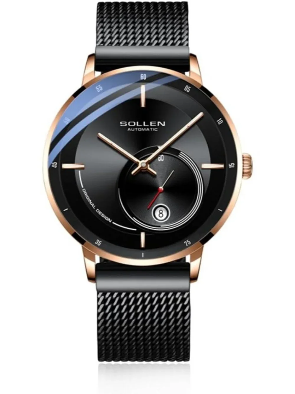 Men's Gold Automatic Mechanical Minimalist Dial Stainless Steel Luxury Watch